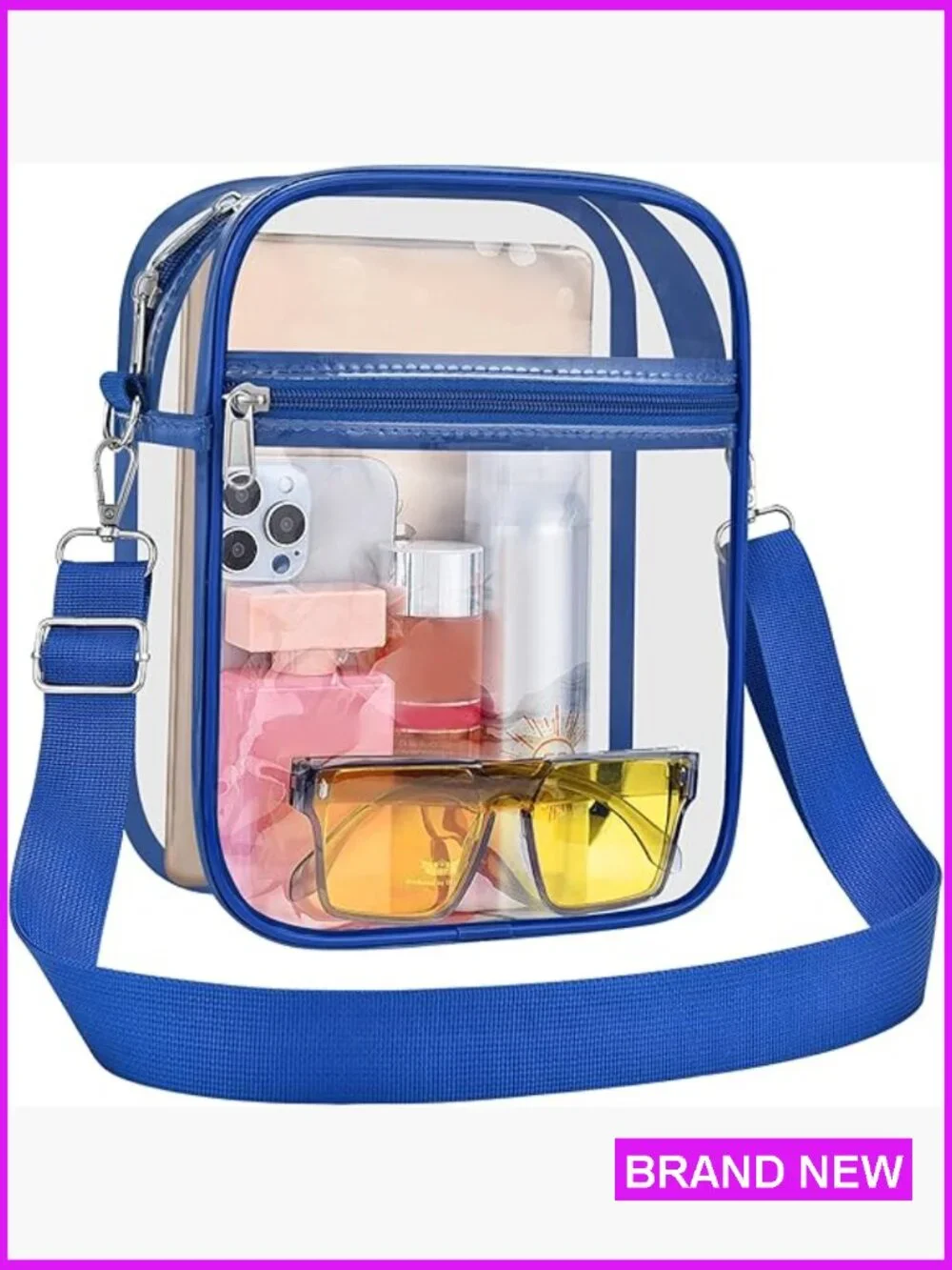 Clear Messenger Bag Stadium Approved Crossbody Purse PVC Waterproof Unisex